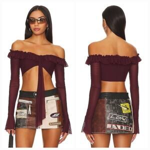MAJORELLE Monique Crop Top in Plum Purple Large
